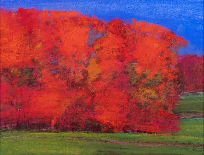 Autumn Treeline pastel